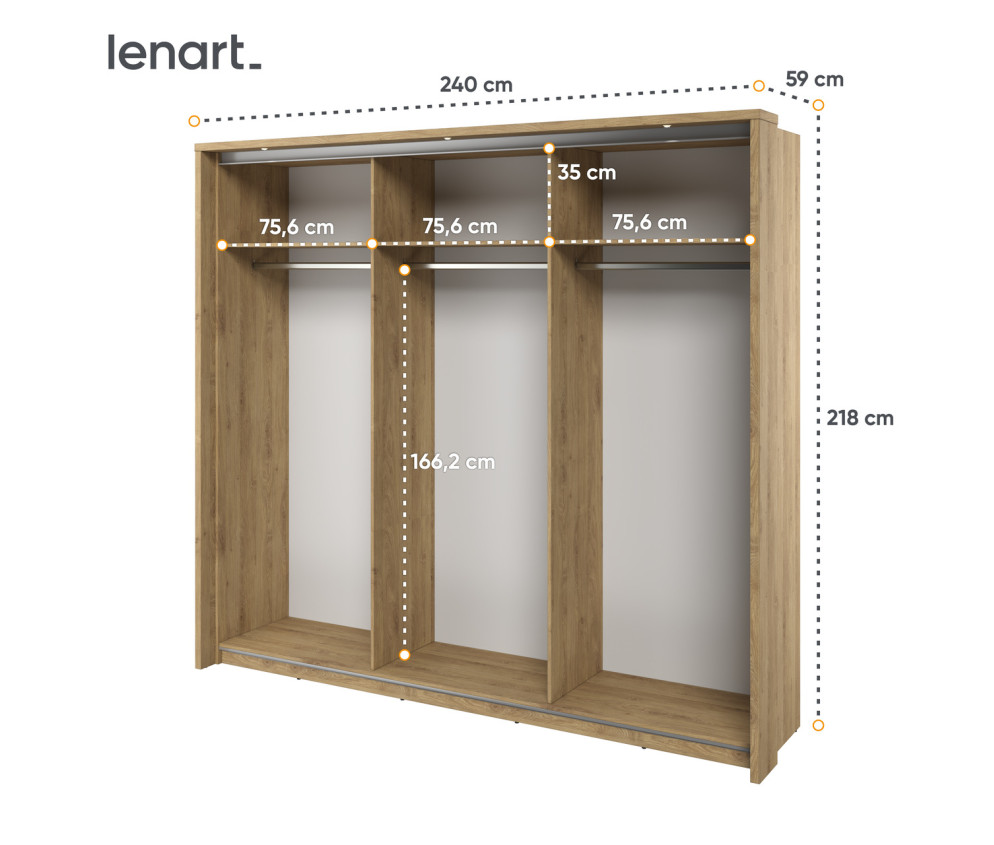 Szafa przesuwna z oświetleniem ARTI AR-27