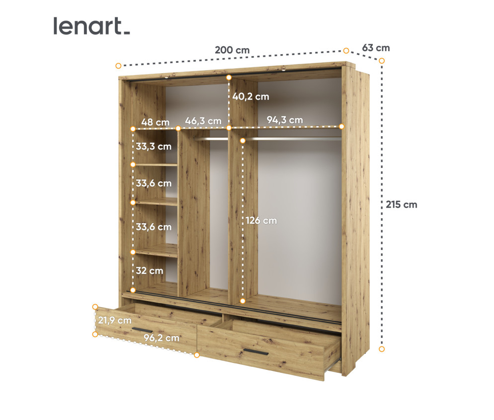 Szafa z oświetleniem ARTI AR-05P-2L