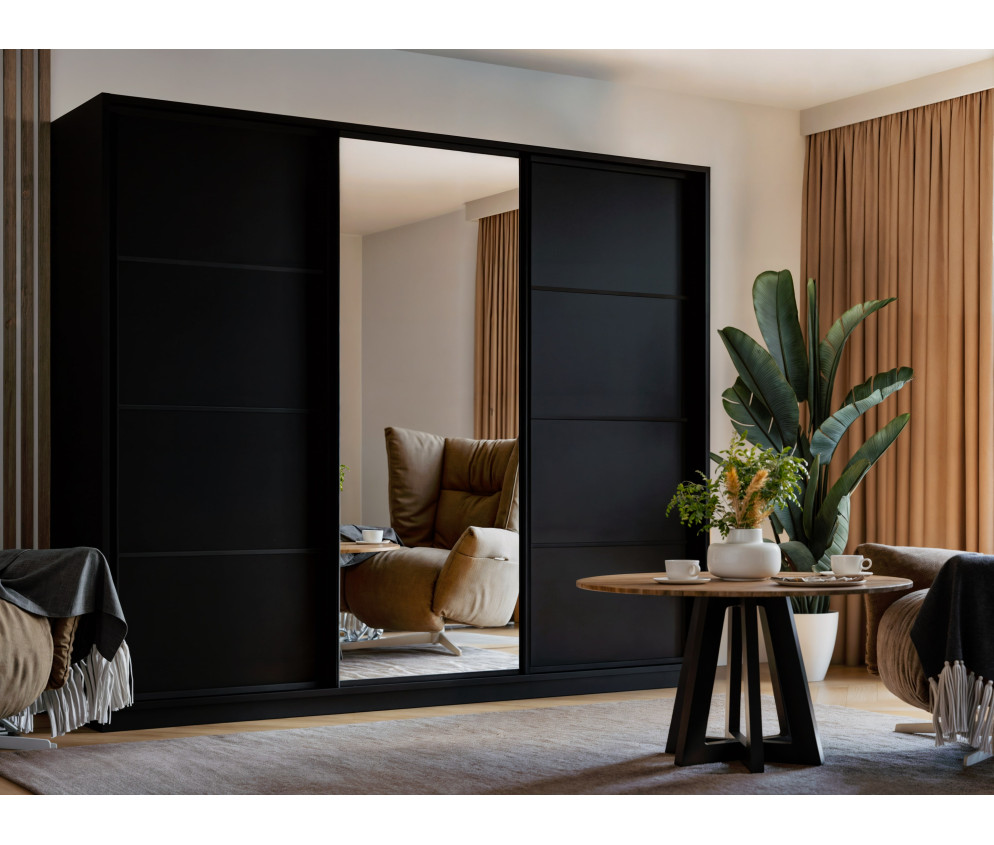 Szafa Przesuwna Mia 250 Czarny Mat