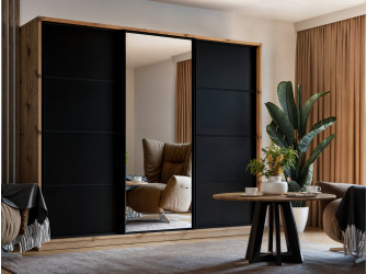 Szafa Przesuwna Mia 270 Artisan + Czarny