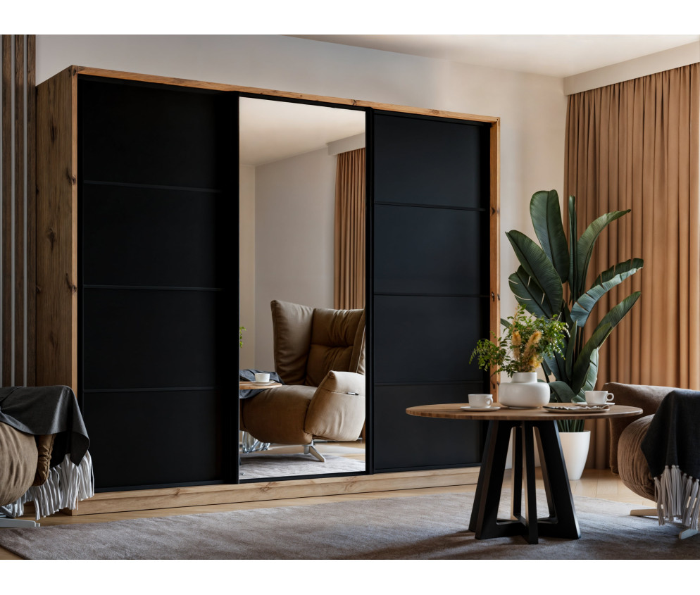 Szafa Przesuwna Mia 270 Artisan + Czarny