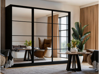 Szafa Przesuwna Diana 250 Czarny Mat