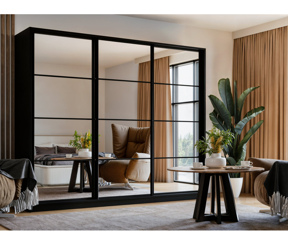 Szafa Przesuwna Diana 250 Czarny Mat