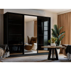 Szafa Przesuwna Porto 270 Czarny Połysk