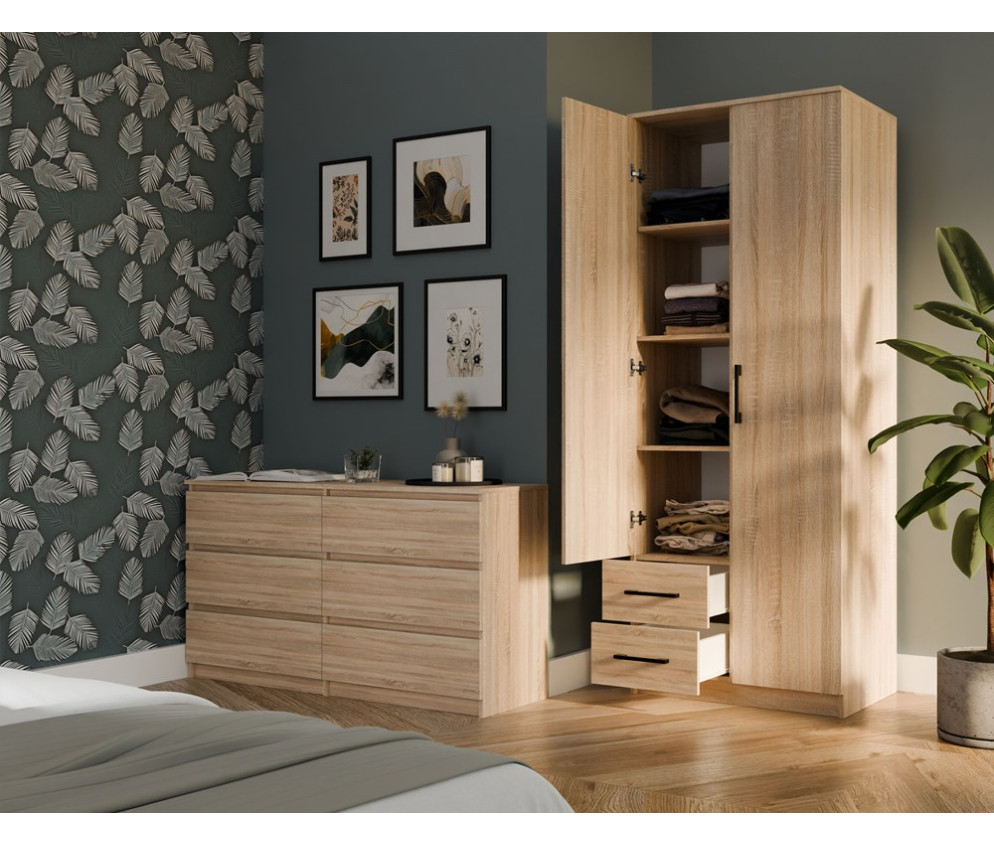 Szafa Romana 80 LUSTRO DĄB SONOMA