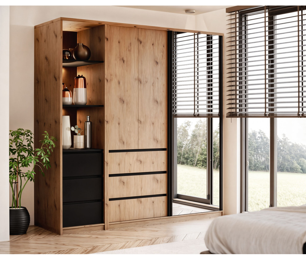 Szafa uchylno-przesuwna Pola 120 z lustrem