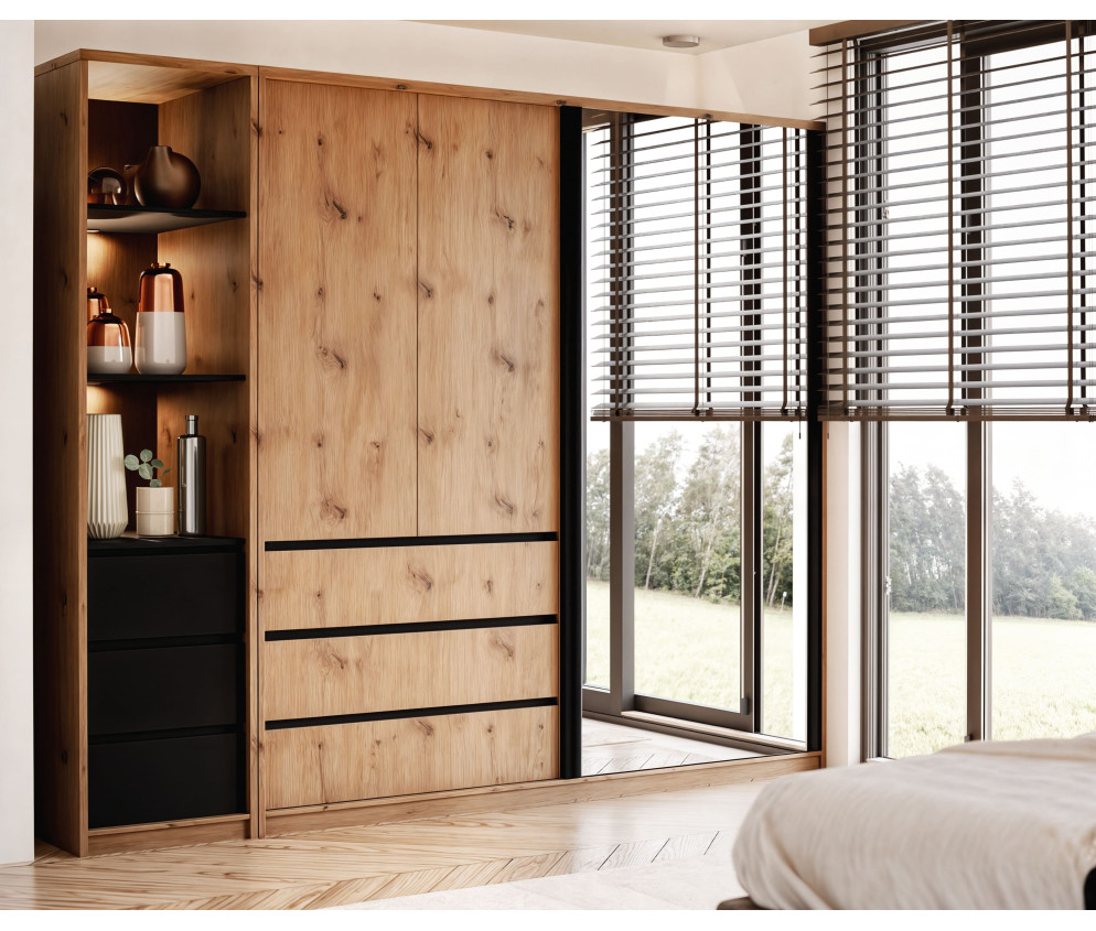 Szafa uchylno-przesuwna Pola 200 z lustrem