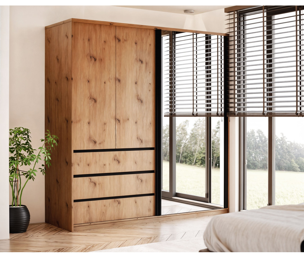 Szafa uchylno-przesuwna Pola 200 z lustrem