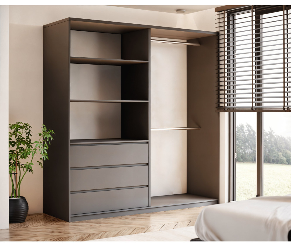 Szafa uchylno-przesuwna Pola 200 z lustrem