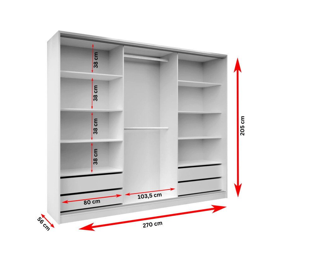 Szafa Przesuwna Mia 270 Artisan + Czarny