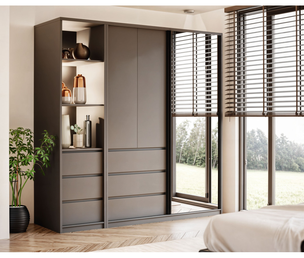 Szafa uchylno-przesuwna Pola 120 z lustrem