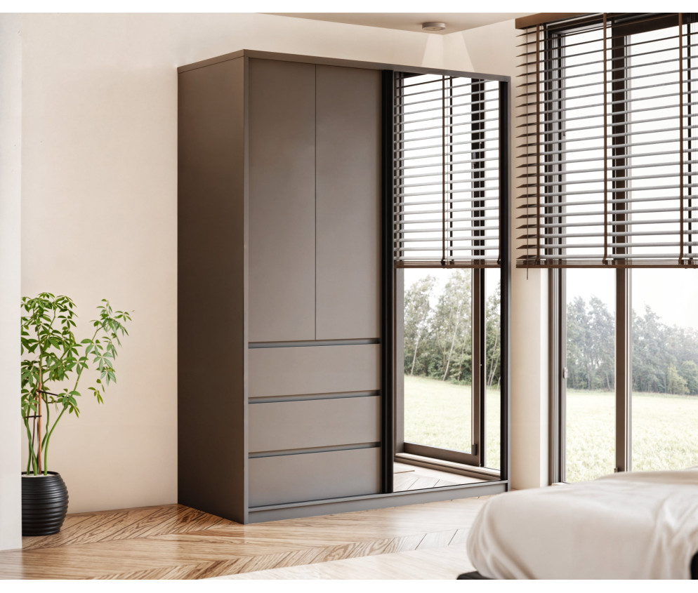 Szafa uchylno-przesuwna Pola 120 z lustrem