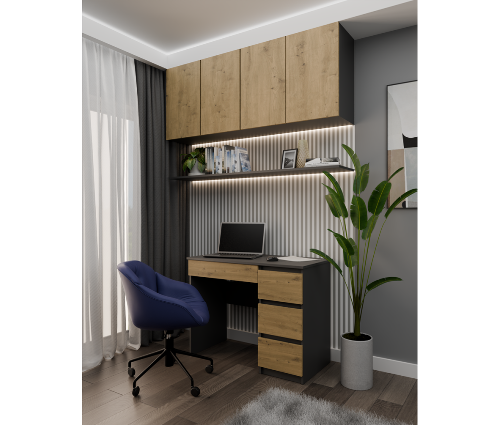 Biurko Mijas PRAWE ANTRACYT ARTISAN