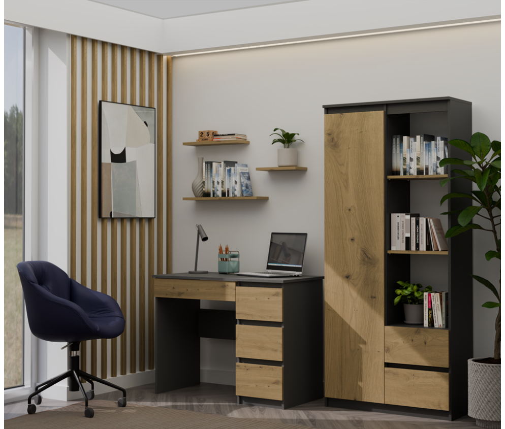 Biurko Mijas PRAWE ANTRACYT ARTISAN