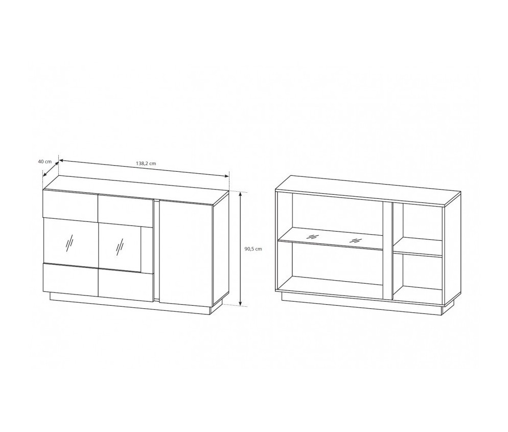 Komoda Witryna Coro 138 Połysk