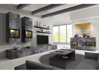 Meblościanka Lano Beton Ciemny