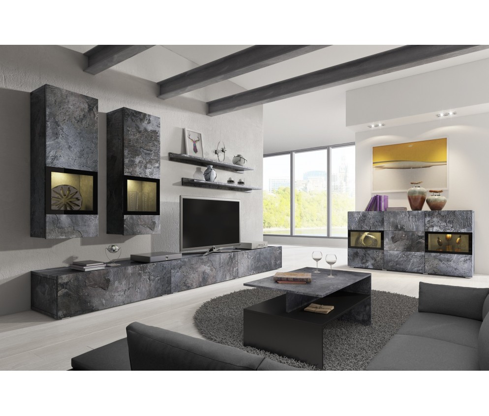 Meblościanka Lano Beton Ciemny