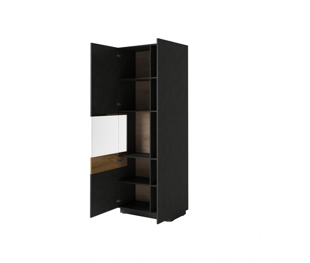 Witryna Lewa Keli 12 Biały+Biały Połysk+Dąb Wotan