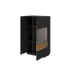 Komoda Keli wysoka 2D Prawa 44 Biały+Biały Połysk+Dąb Wotan