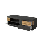 Komoda RTV Keli 1D2S 41Biały+Biały Połysk+Beton