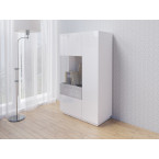 Komoda Keli wysoka 2D Lewa 42 Biały+Biały Połysk+Beton