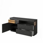 Komoda Keli 1D3S 47 Biały+Biały Połysk+Beton