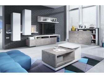 Meblościanka Tabo Biały/Beton