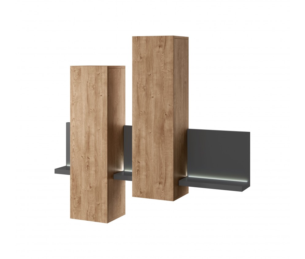 Witryna wisząca z półką Tabo 04 Antracyt/Dąb Ribbec
