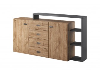 Komoda Tabo 2D4S 27 Antracyt/Dąb Ribbec