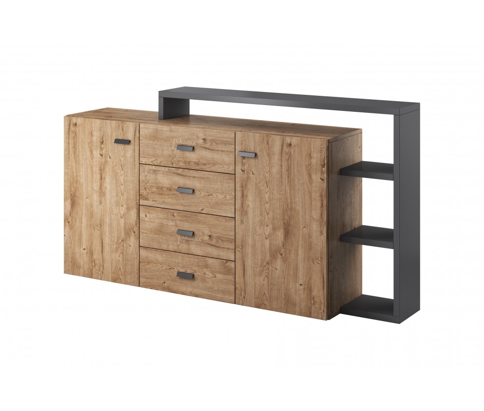 Komoda Tabo 2D4S 27 Antracyt/Dąb Ribbec