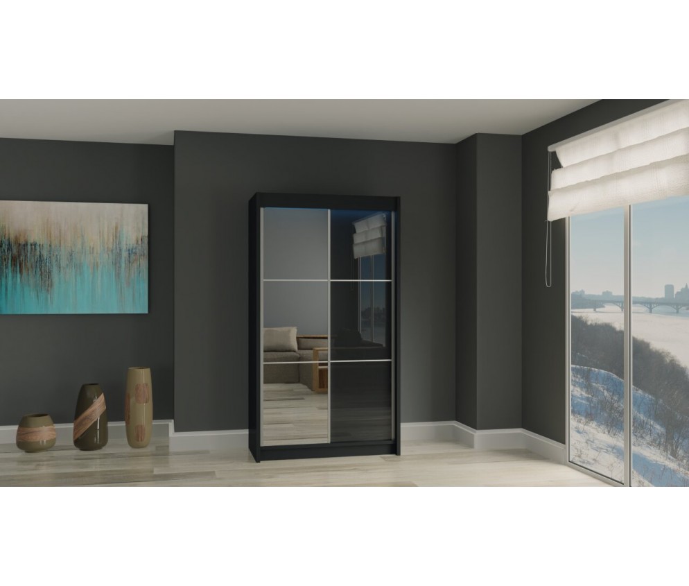 Szafa przesuwna Derino 120 Połysk + Lustro