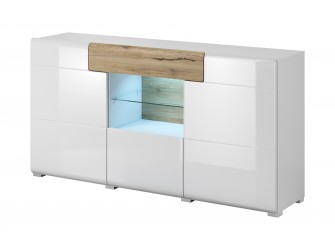Komoda Toledo 3D1S Biały Połysk + San Remo