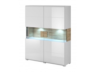 Komoda Toledo 2D2S Biały Połysk + San Remo