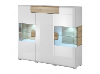 Komoda Toledo 3D1S Biały Połysk + San Remo