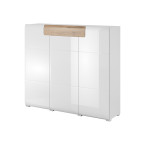 Komoda Toledo 3D1S Biały Połysk + San Remo