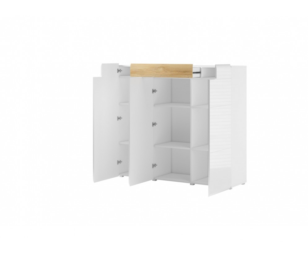 Komoda Toledo 3D1S Biały Połysk + San Remo