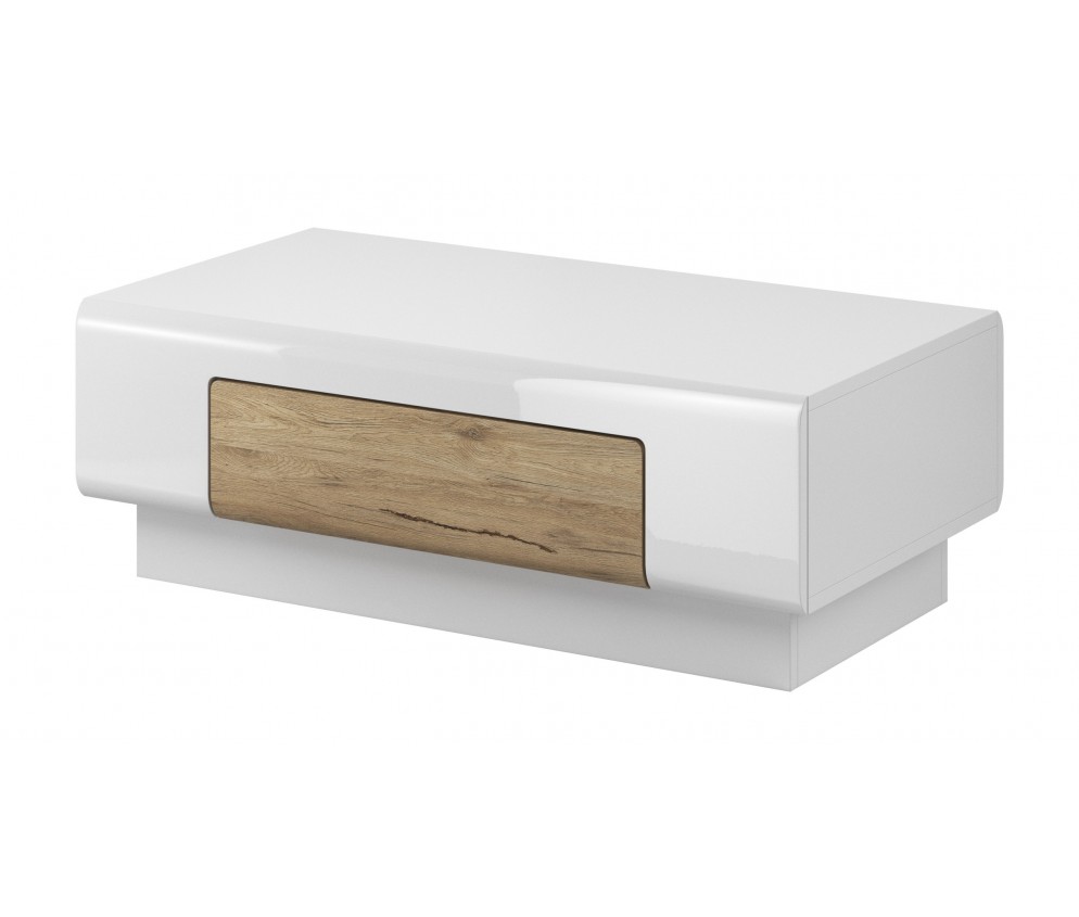 Stolik kawowy Toledo 1S Biały Połysk + San Remo