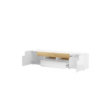 Komoda Toledo RTV 2D4S Antracyt Połysk + Dąb Grandson