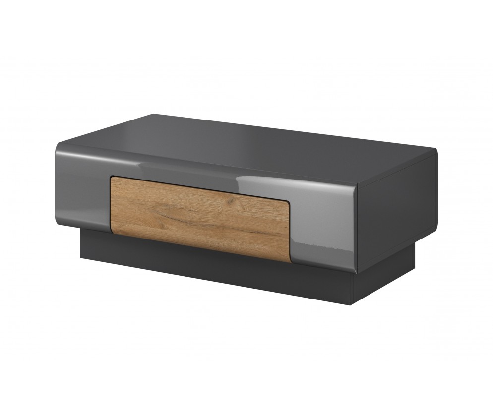 Stolik kawowy Toledo 1S Antracyt Połysk + Dąb Grandson