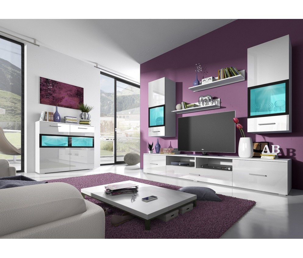 Meblościanka Sarah Mała Biały Połysk