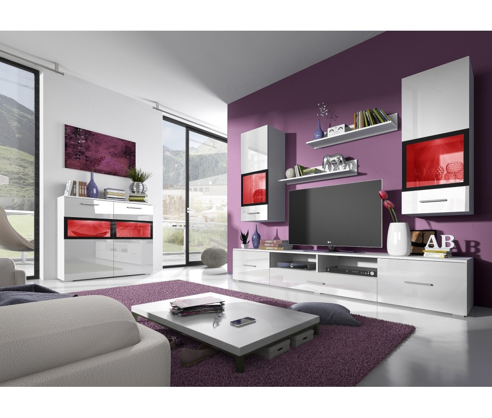 Meblościanka Sarah Mała Biały Połysk