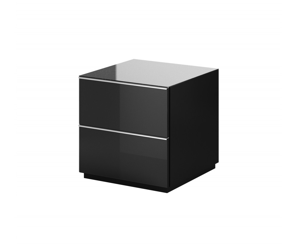 Komoda RTV Helio 2S 38 Czarny/Czarne Szkło