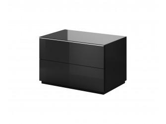 Komoda RTV Helio 1K 39 Czarny/Czarne Szkło