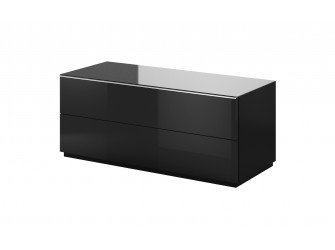 Komoda RTV 120 Helio 1K 41 Czarny/Czarne Szkło