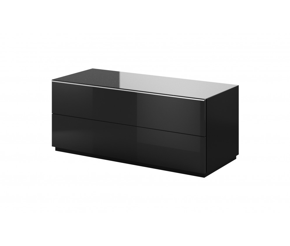 Komoda RTV 120 Helio 1K 41 Czarny/Czarne Szkło