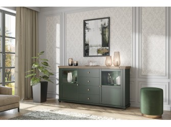 Komoda 2D4S 25 Evora Zielony/Dąb Lefkas