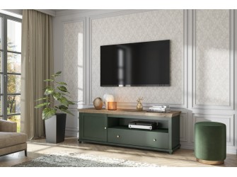 Komoda RTV 1D1S 40 Evora Zielony/Dąb Lefkas