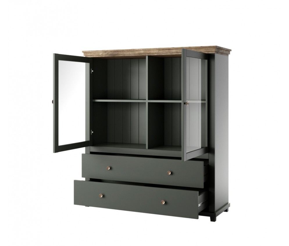 Komoda 2D2S 46 Evora Zielony/Dąb Lefkas