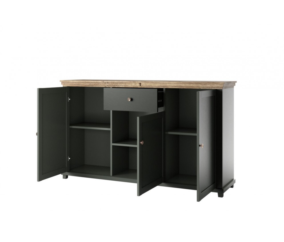 Komoda 3D1S 47 Evora Zielony/Dąb Lefkas