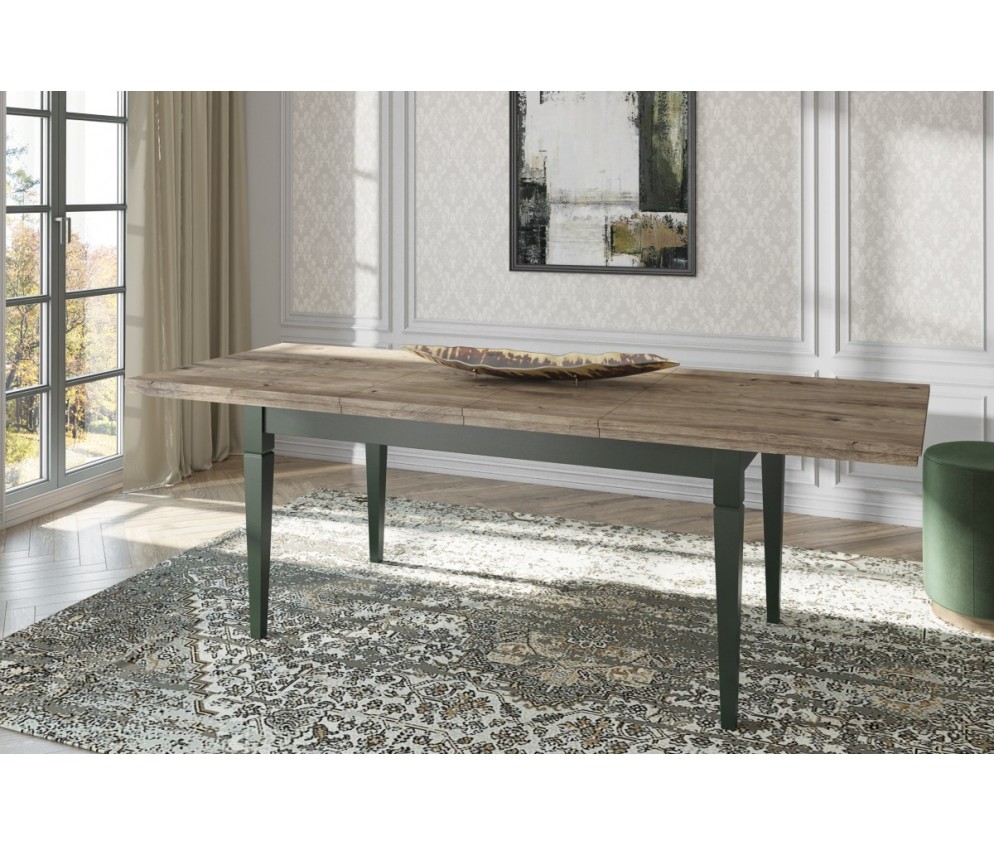 Stół rozkładany 92 Evora Zielony/Dąb Lefkas